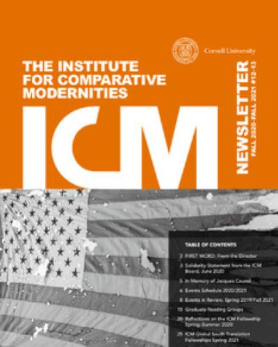 ICM newsletter cover 20-21 image of tattered US flag