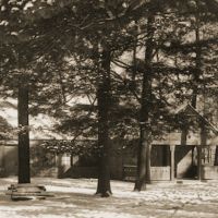 Archival image of Toboggan Lodge on Beebe Lake