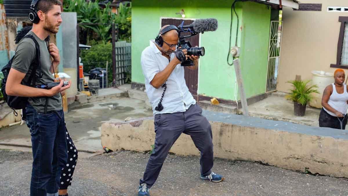 filmmaker shooting film on location