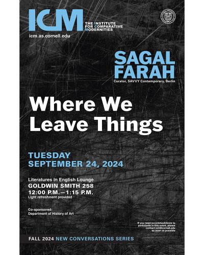 Sagal Farah, Where We Leave Things Tues., Sept 24, 2024 poster with abstract image