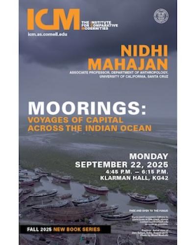 NIDHI MAHAJAN POSTER with aerial image of boats moored